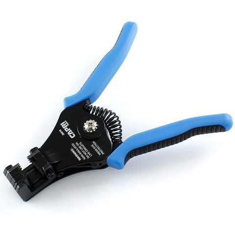 Capri Tools 20010 strips 22–8 AWG wires, suitable for many electrical tasks.