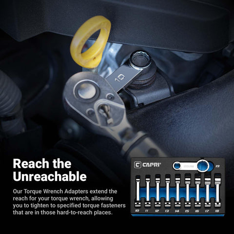 Capri Tools torque adapter extends reach for hard-to-reach fasteners