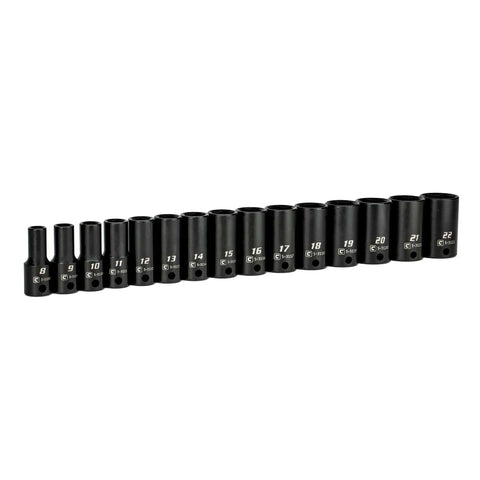 Capri Tools 3/8 in drive semi-deep 8 mm socket for high-torque fasteners