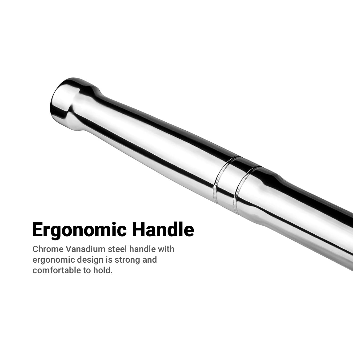 Capri Tools breaker bar showing socket retention with spring-loaded ball.