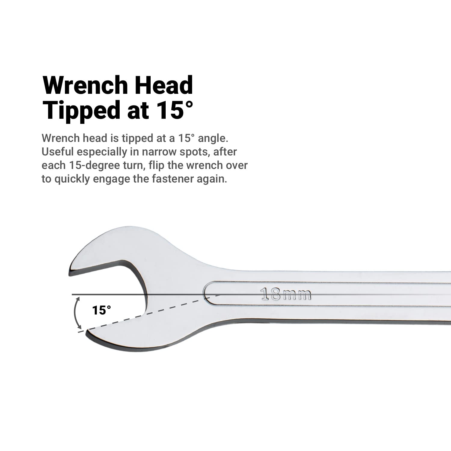 Capri Tools chrome plating finish closeup illustrates corrosion resistance and long life.