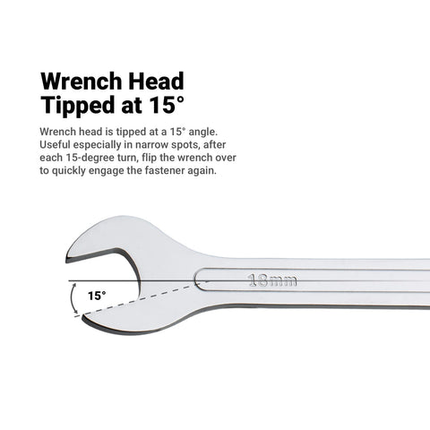 Capri Tools chrome plating finish closeup illustrates corrosion resistance and long life.