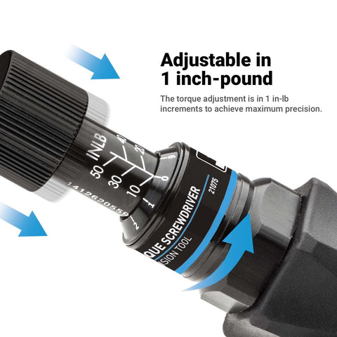 Capri Tools CP21075 torque-limiter image demonstrates slip at target torque to protect screws