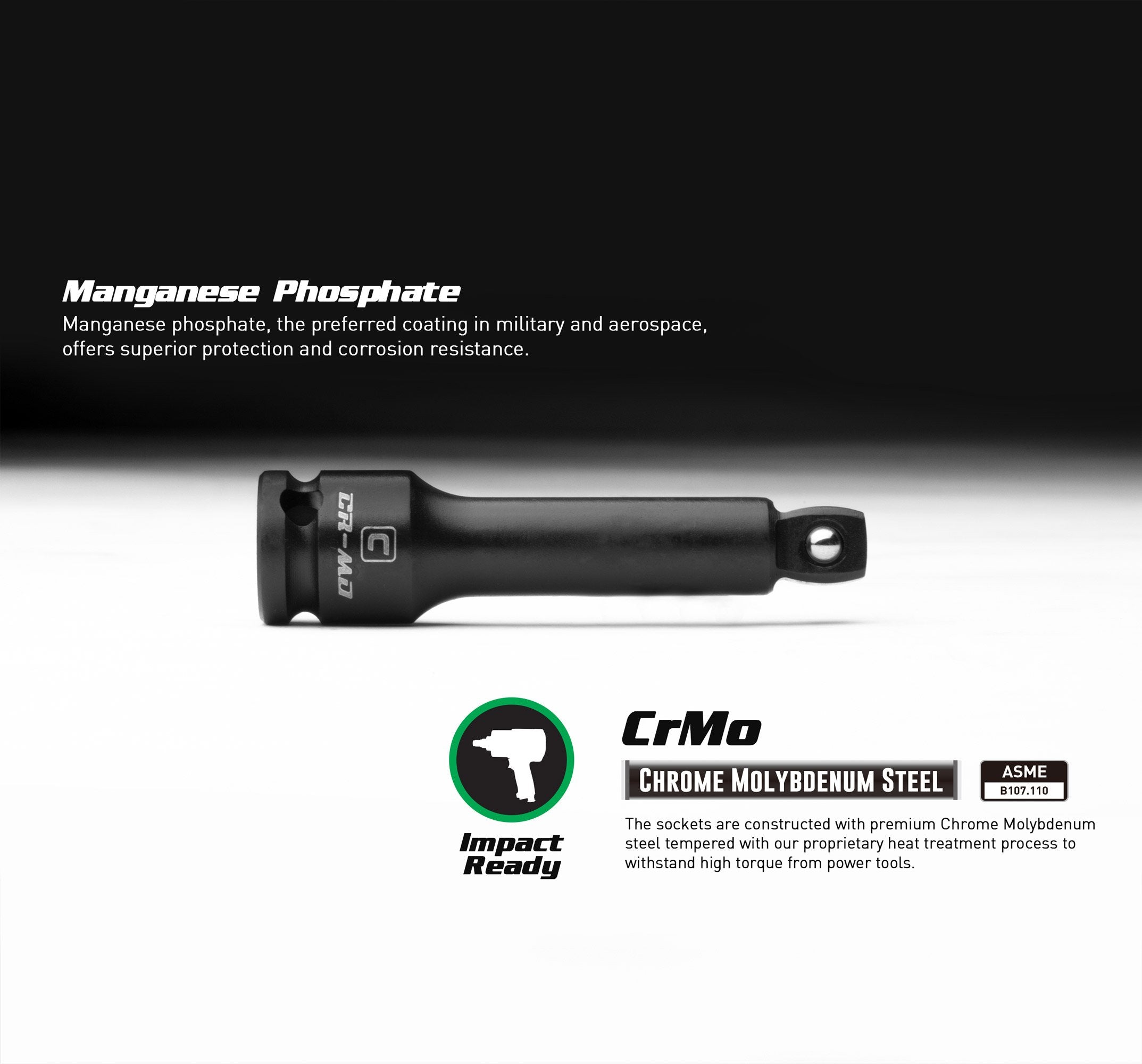 Capri Tools chrome molybdenum steel heat-treated bars for higher torque tolerance