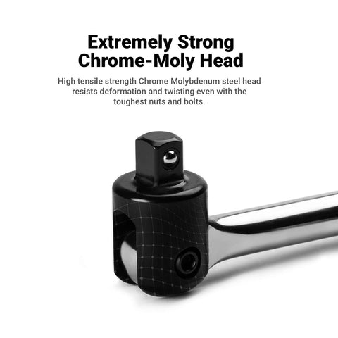 Capri Tools extended breaker bar with 230-degree head for versatile angles.