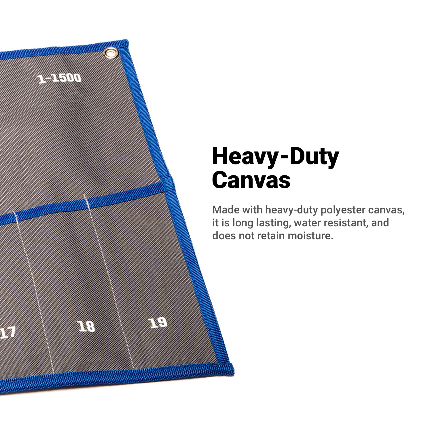 Capri Tools heavy-duty canvas material adds durability and water resistance