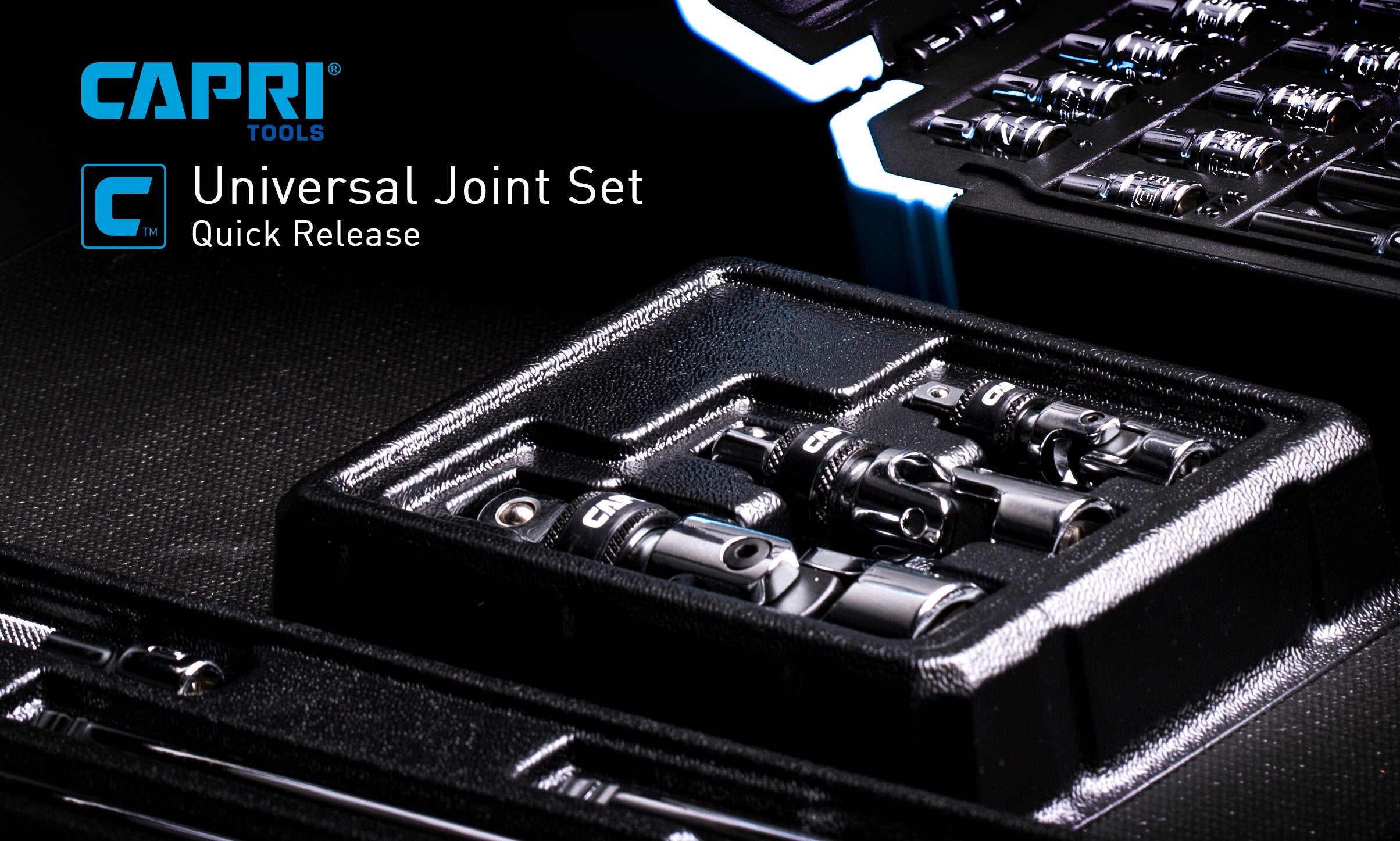 Capri Tools CP12270 pull-down release keeps sockets secure and easy to switch.