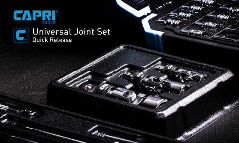 Capri Tools CP12270 pull-down release keeps sockets secure and easy to switch.