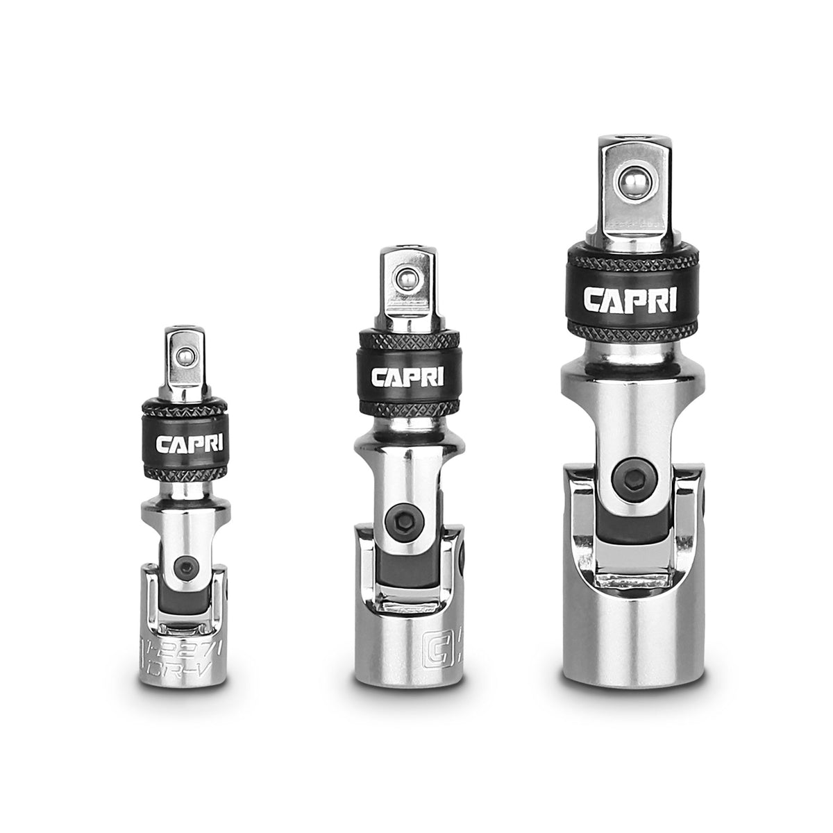Capri Tools CP12270 locking universal joint 1/4 drive reaches tight spaces.