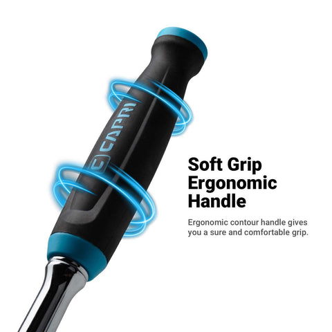 Capri Tools low-profile head fits into narrow clearances.