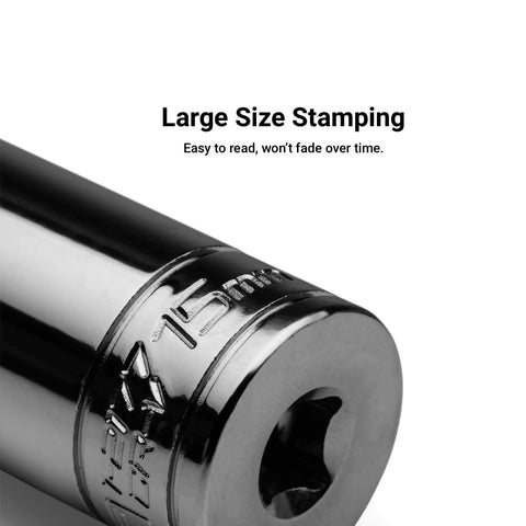 Capri Tools MaxChrome finish close-up on a socket surface