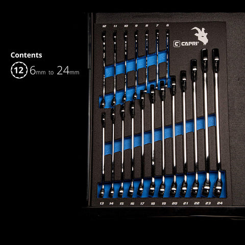 Capri Tools mechanics tray keeps wrenches organized and prevents spills during work