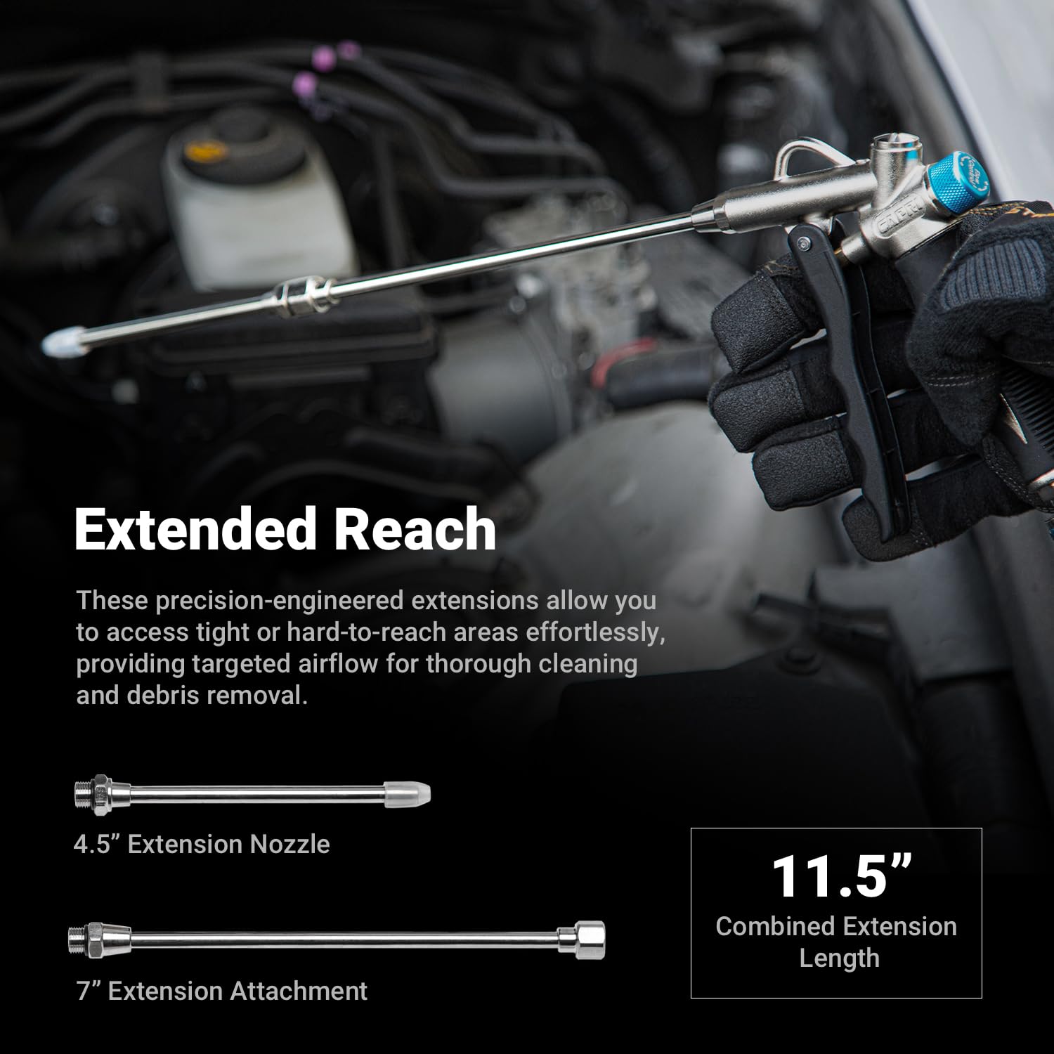 Capri Tools nozzle assortment highlights flexible cleaning options for any job.