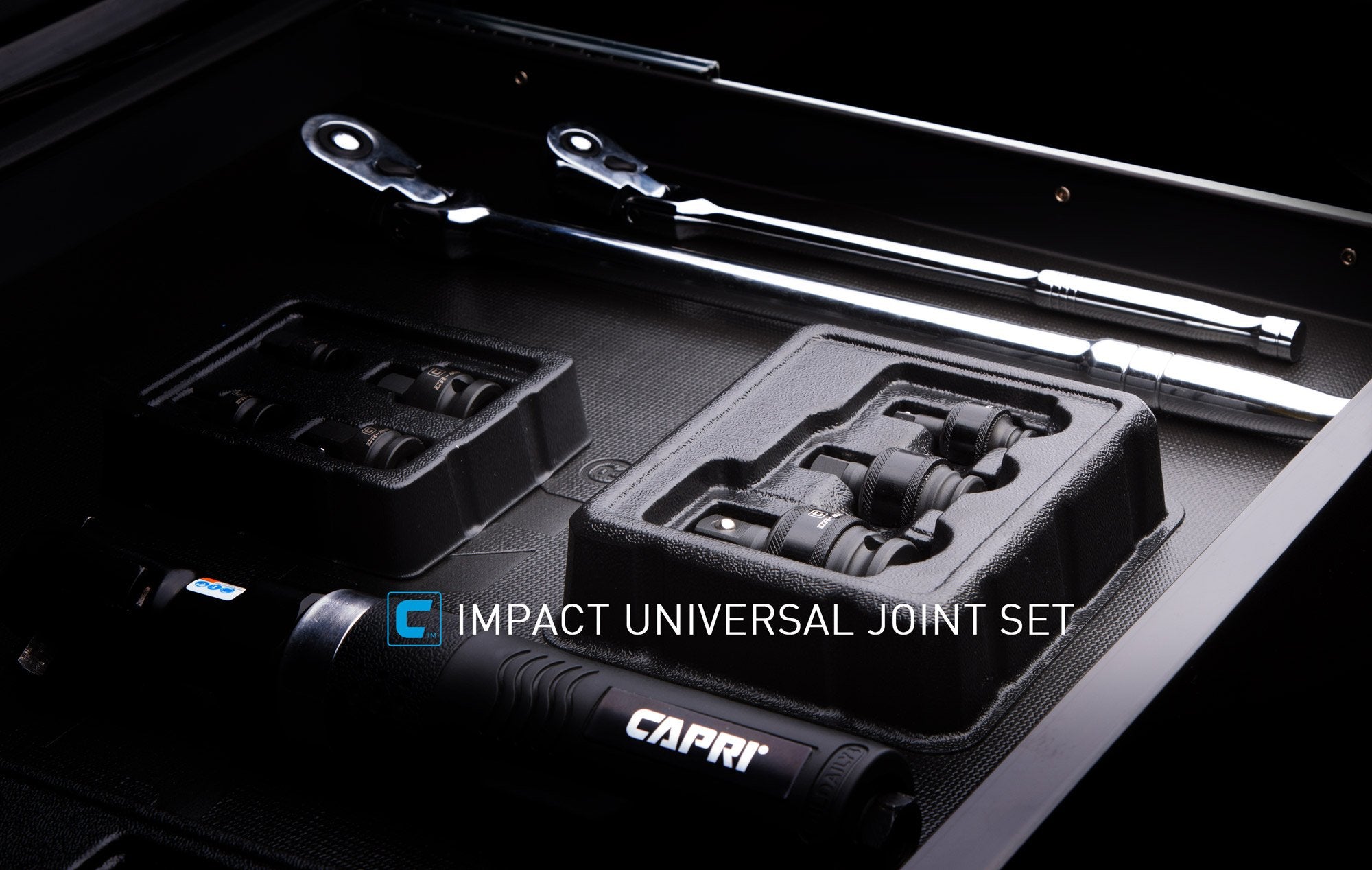Capri Tools Premium Impact Universal Joint in action shows smooth 360-degree rotation.