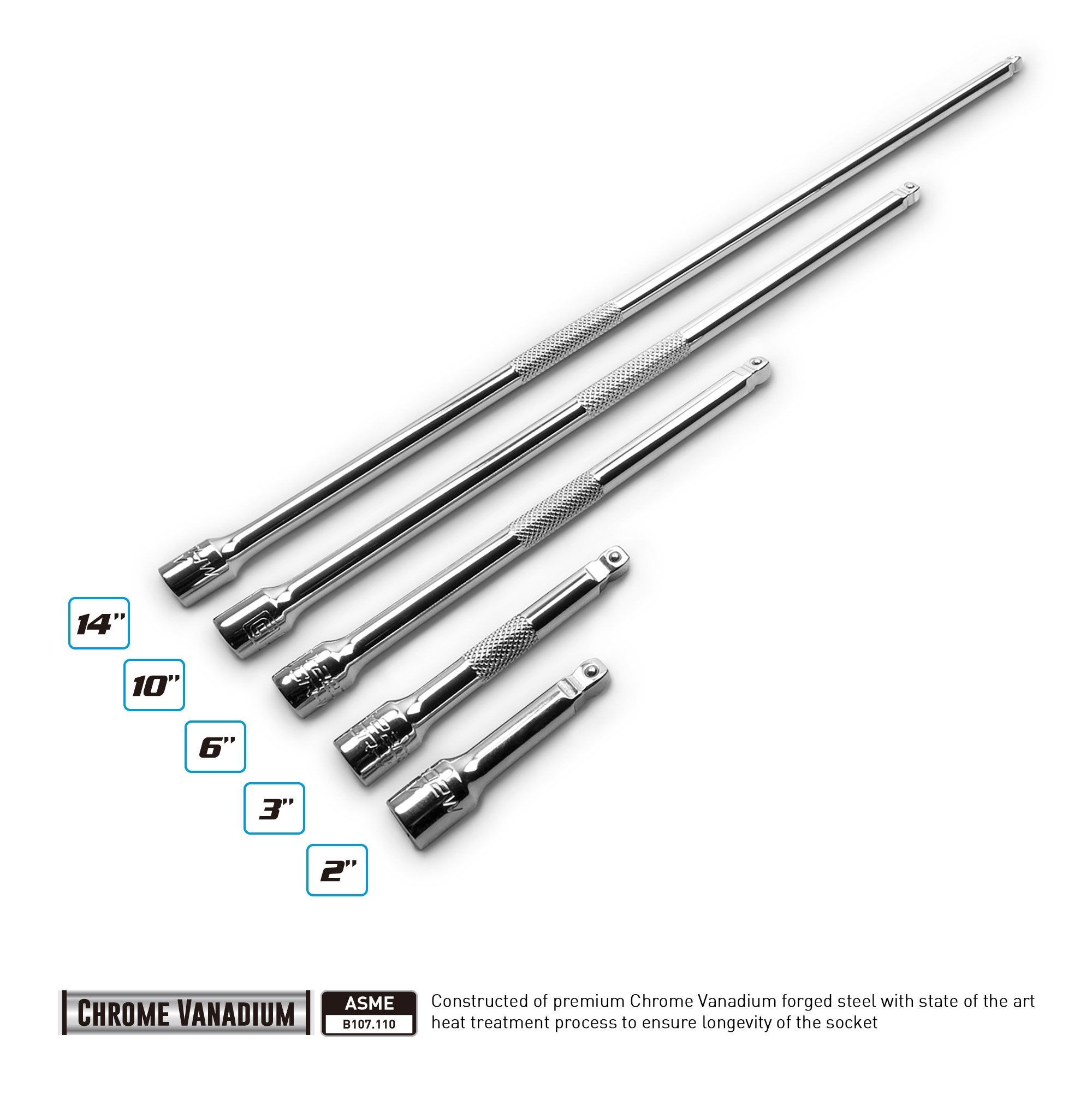 Capri Tools 14-in wobble extension bar delivers maximum reach for hard-to-access fasteners.