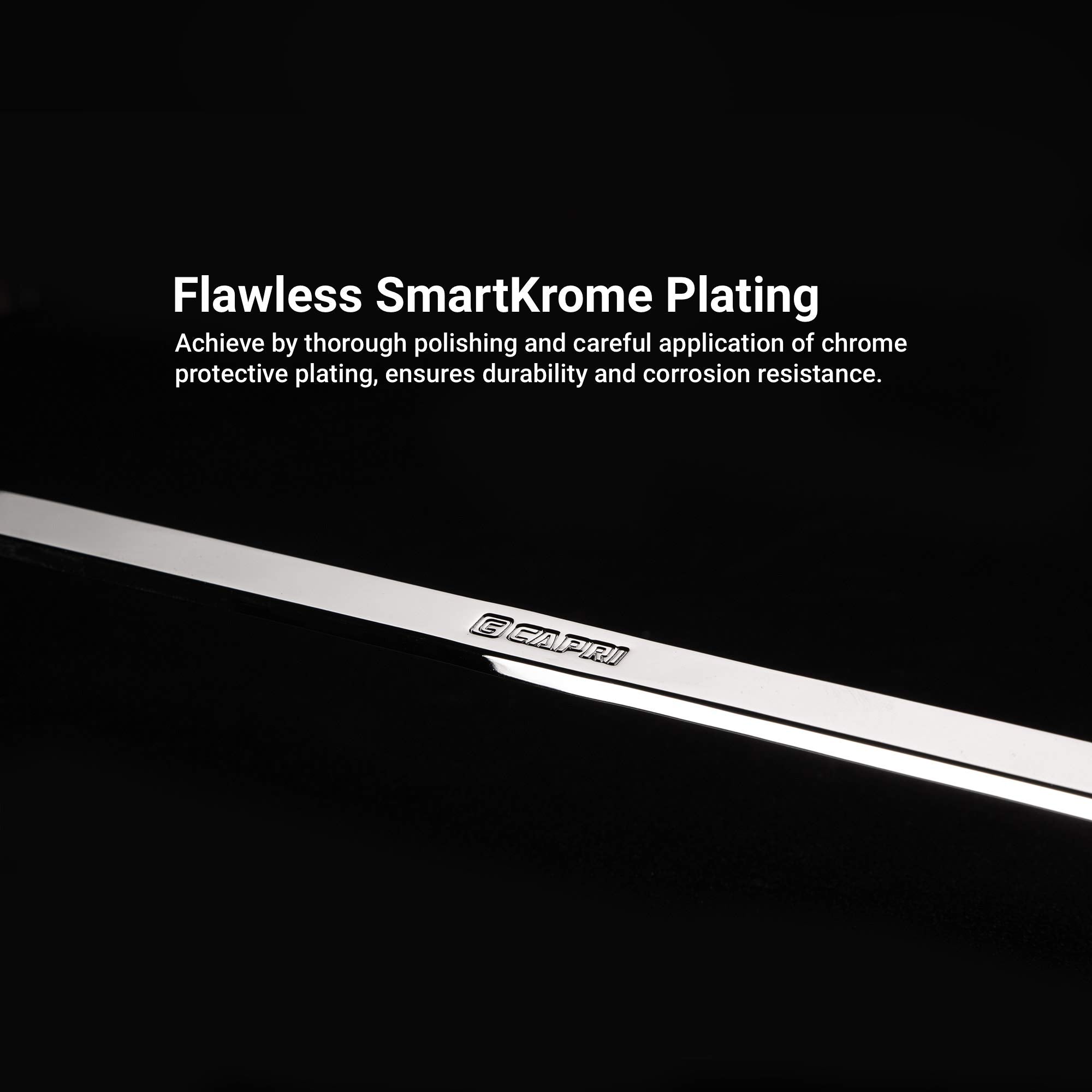 Capri Tools SmartKrome-plated wrench resists corrosion for long-lasting performance.