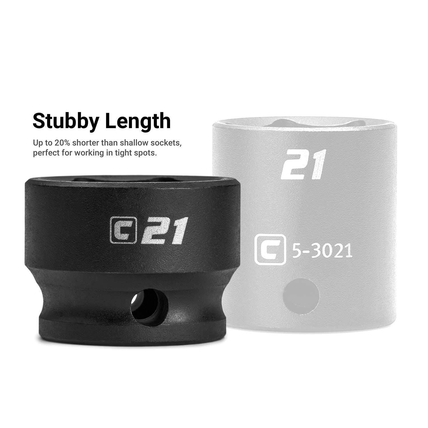 Capri Tools stubby socket 7-16 in designed for overhead access and efficiency