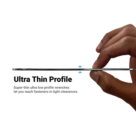 Capri Tools wrenches 8-11mm profile view demonstrates versatile reach in narrow areas.