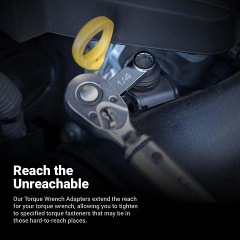 Capri Tools torque adapter center-to-center length enables easy torque setting.