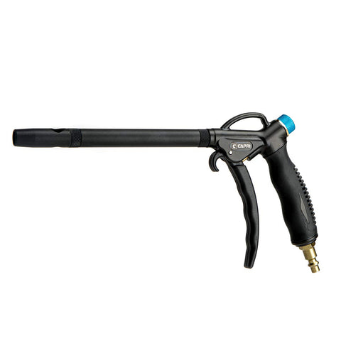 Capri Tools Windstorm EX air blow gun front view with ergonomic grip for comfortable operation.