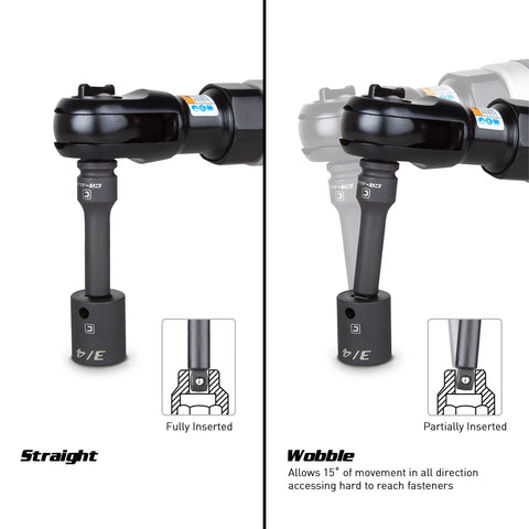 Capri Tools wobble extension joint detail showing angled reach