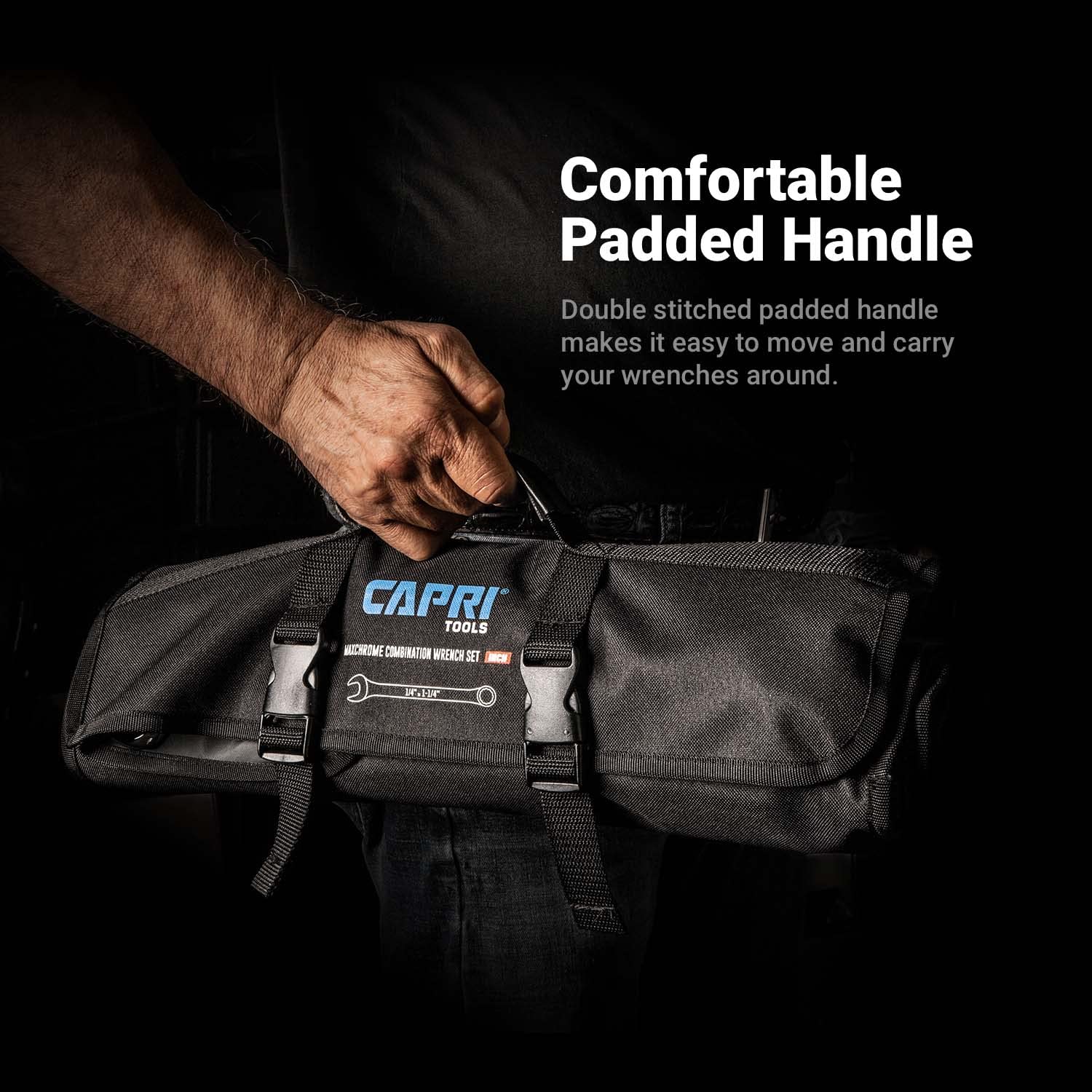 Capri Tools compact, rolled or flat pouch for easy carry.