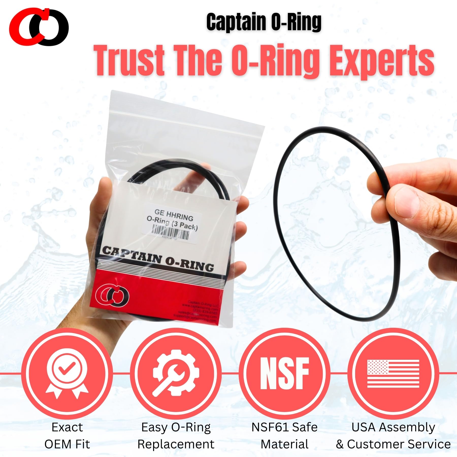 Captain O-Ring Buna-N 3-pack NSF 61 certified for safe drinking water use