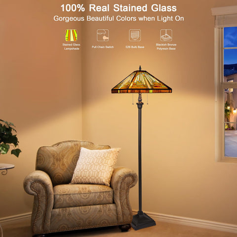 Capulina Tiffany Lamp 2-light silhouette for living room or office