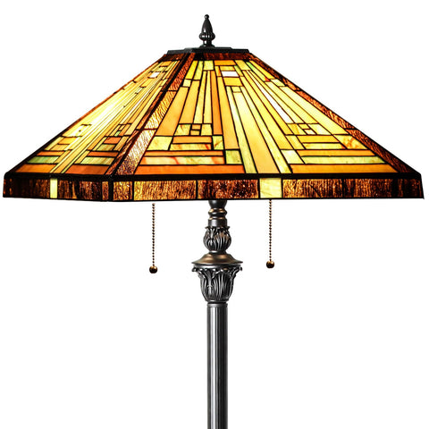 Capulina Tiffany Lamp amber brown base provides sturdy, decorative height