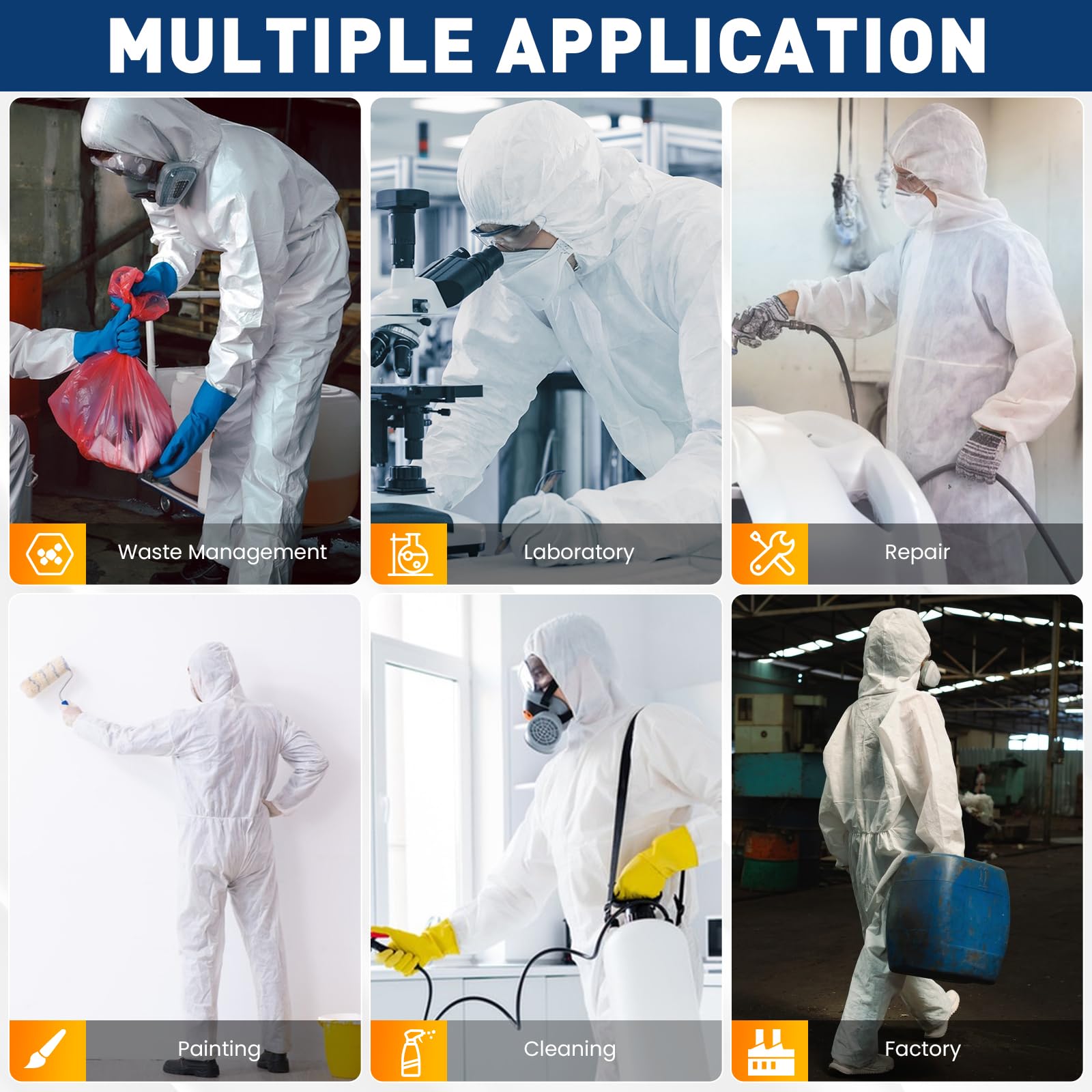 CAREGY Hazmat suit soft lightweight material reduces fatigue during all-day wear.