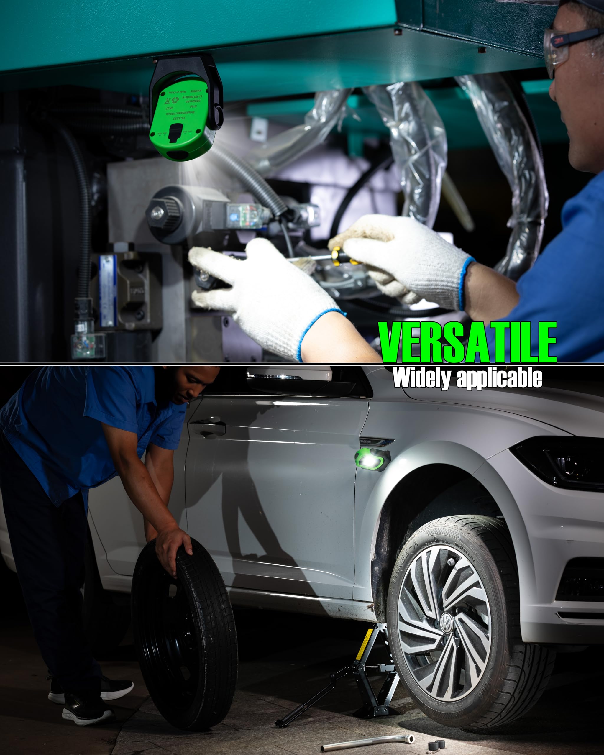 Carelite magnetic base attaches securely to metal surfaces for hands-free work
