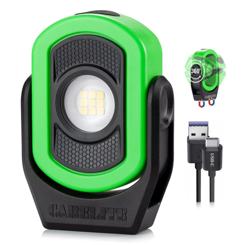 Carelite Magnetic Work Light with 360° pivot for hands-free illumination on metal surfaces