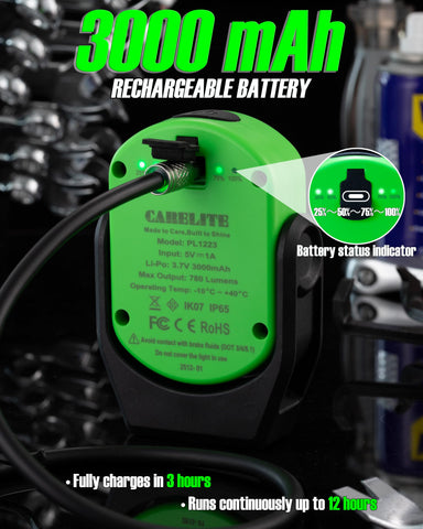 Carelite rechargeable 3000mAh battery for quick USB-C charging and long run-time