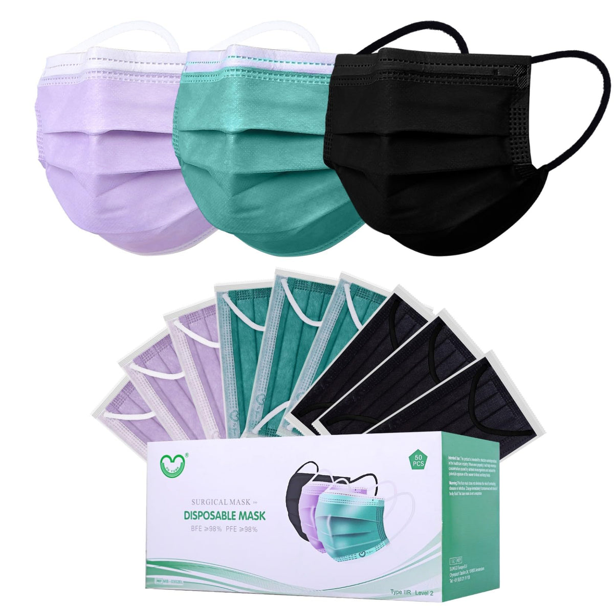 Caremore 4-ply disposable mask packaging front view highlights quality and convenience