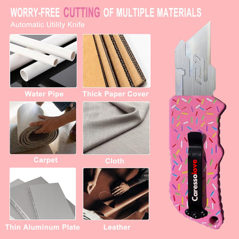 Caressolove aluminum handle with textured grip provides secure control during cuts.