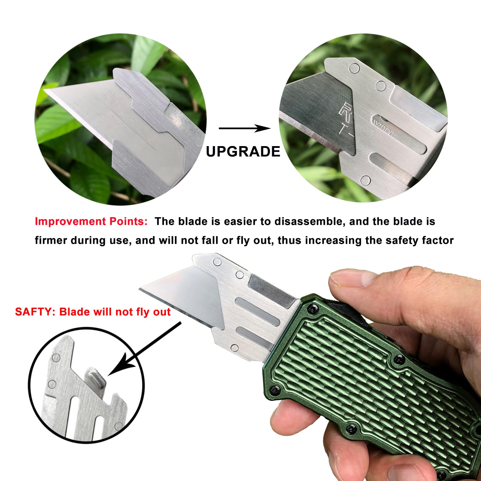 Caressolove knife with belt clip for easy carry on a belt or pocket.