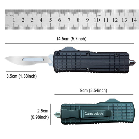 Caressolove compact edc tool in use for package opening.
