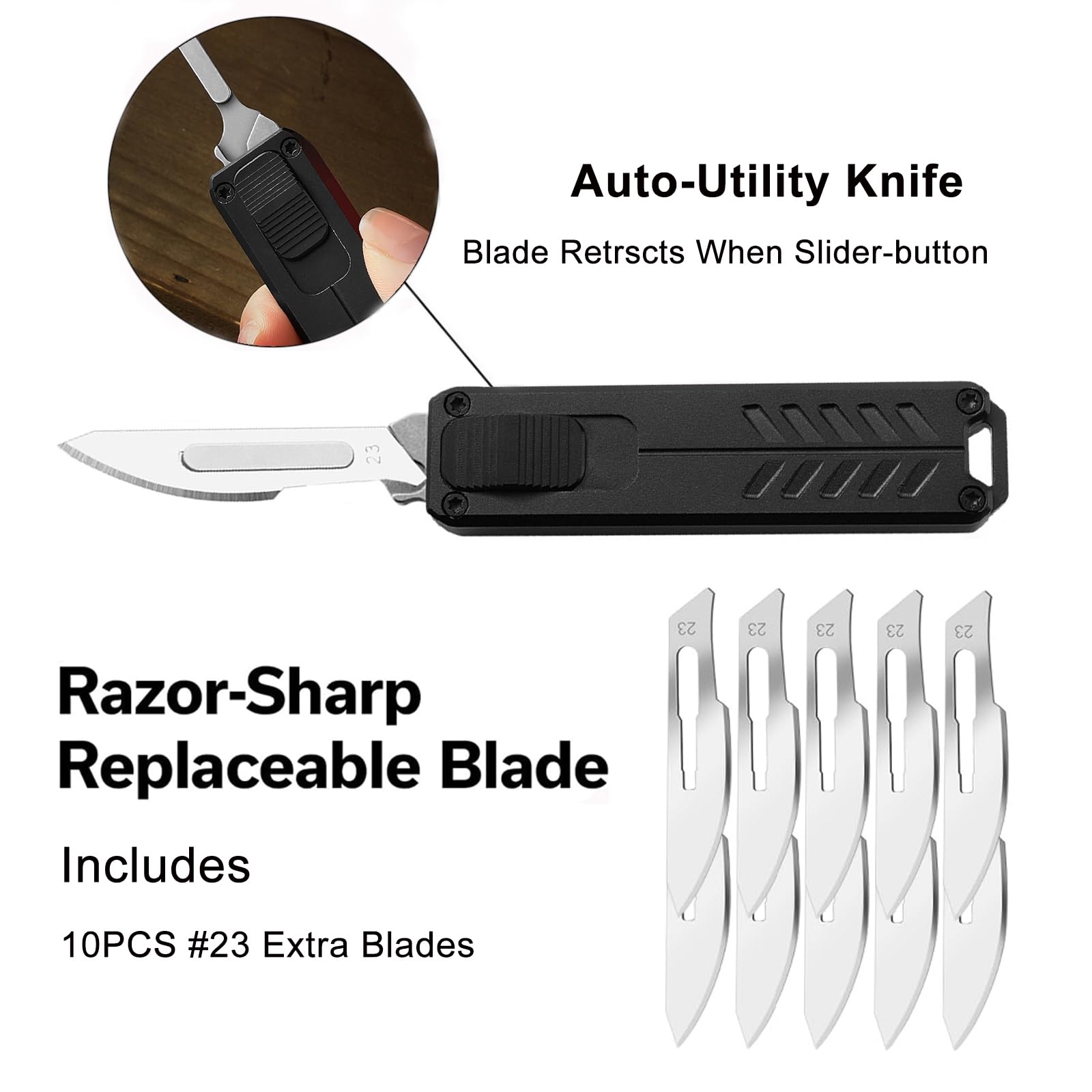 Caressolove pocket knife with clip for on-the-go utility.