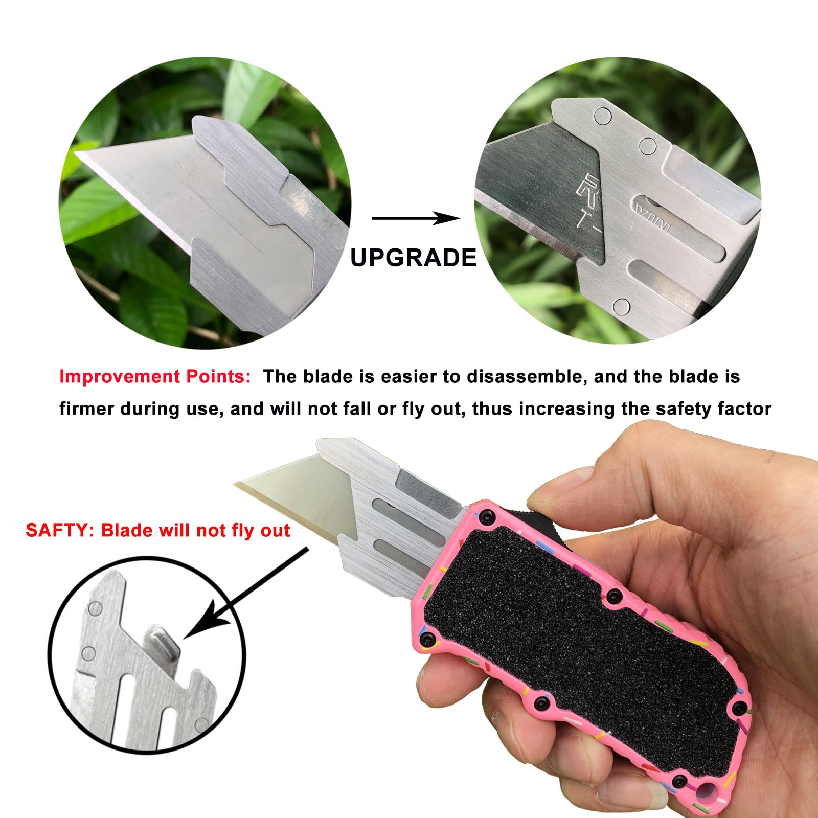 Caressolove rear buckle belt clip keeps the knife ready for on-the-go use.