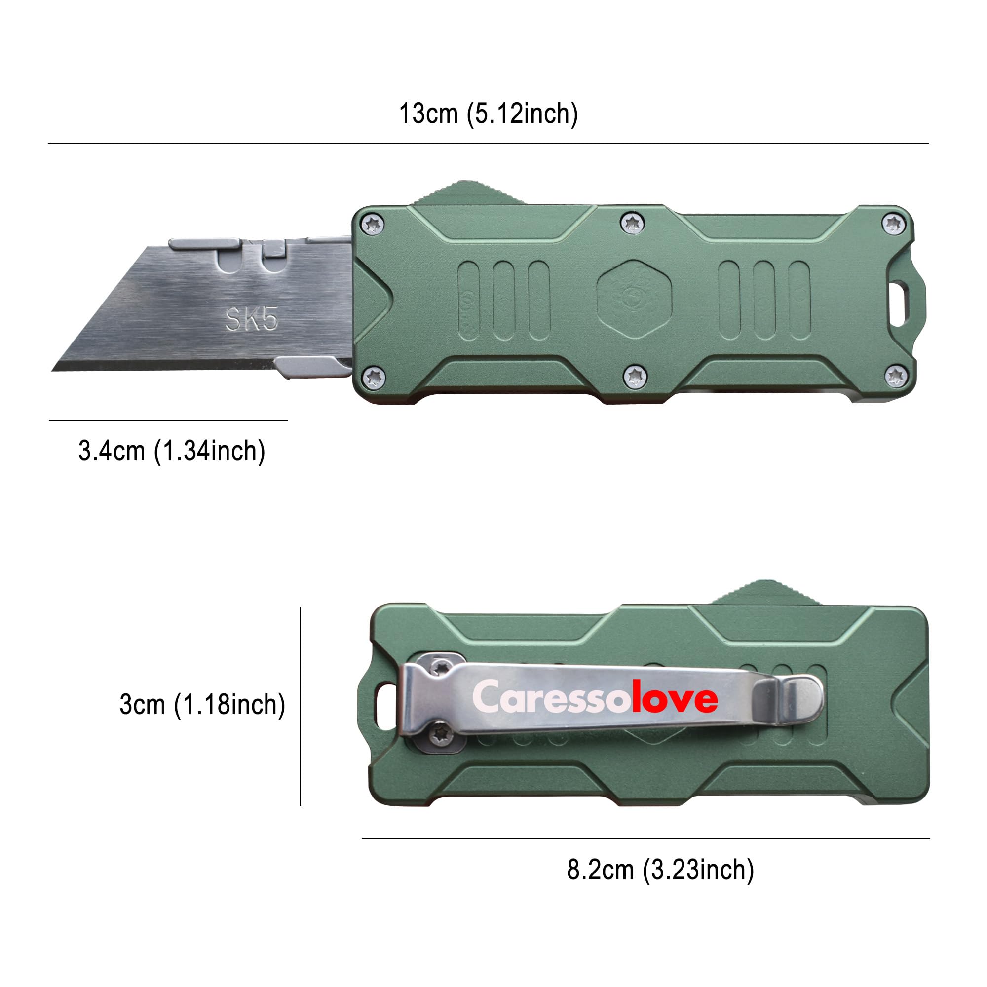 Caressolove Switch Blades Knife includes ten blades for long-term use
