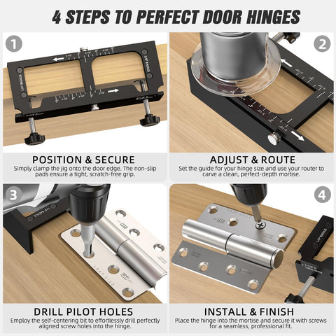 Router-ready setup helps professionals finish interior and exterior doors efficiently.