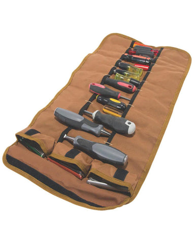 Carhartt tool roll featuring durable storage and easy transport.