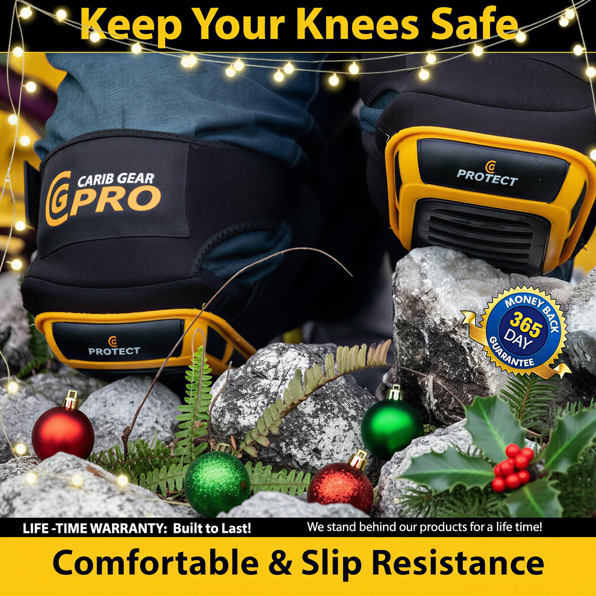 CARIB GEAR PRO knee pads with ankle support for a secure fit