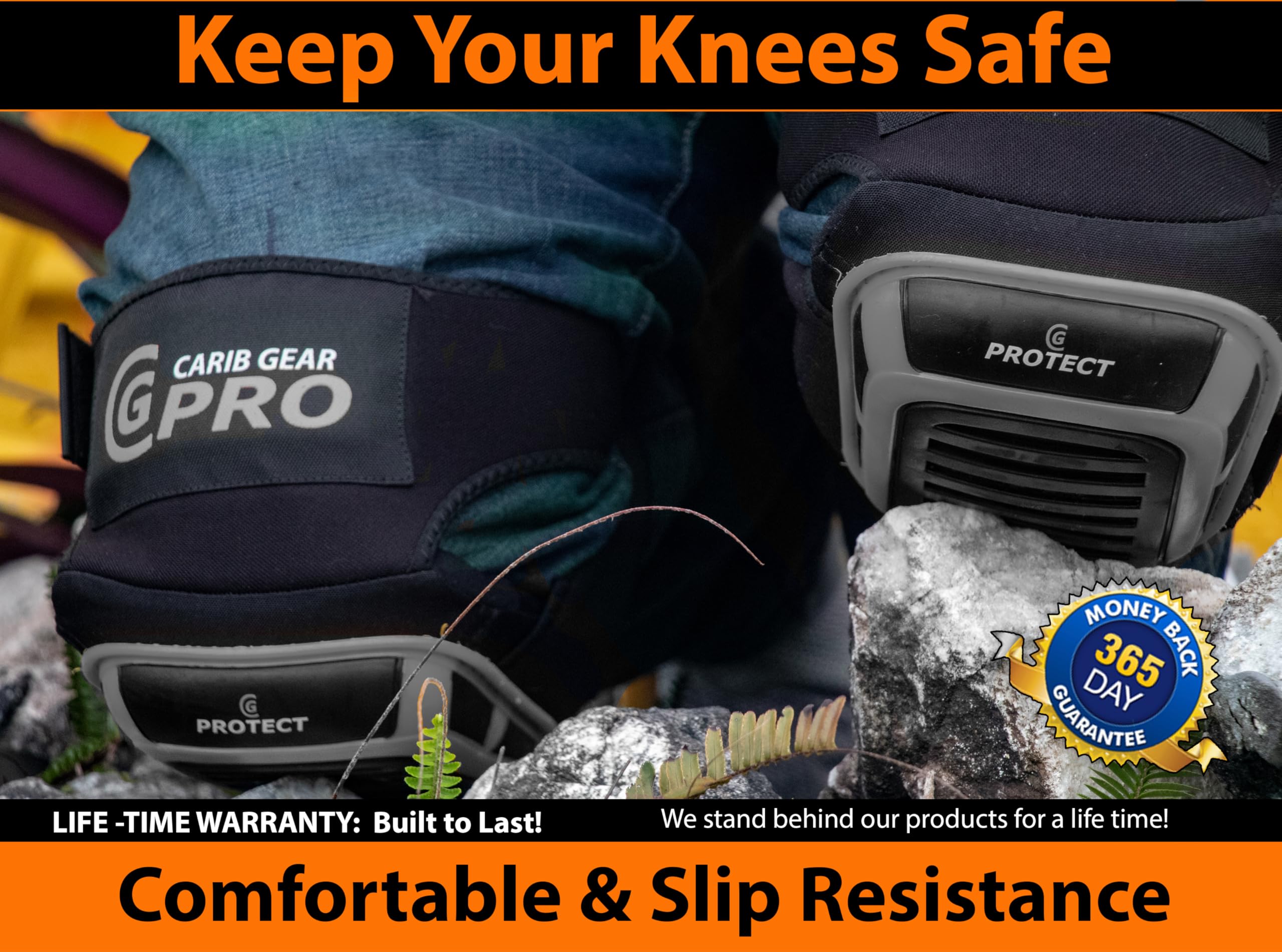 CARIB GEAR PRO knee pad gel-core conforms to knee for support