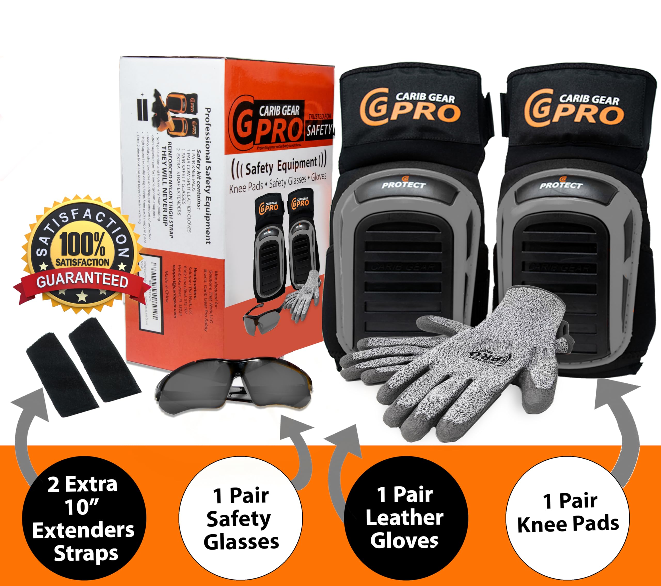 CARIB GEAR PRO knee pads with waterproof material for all-weather use