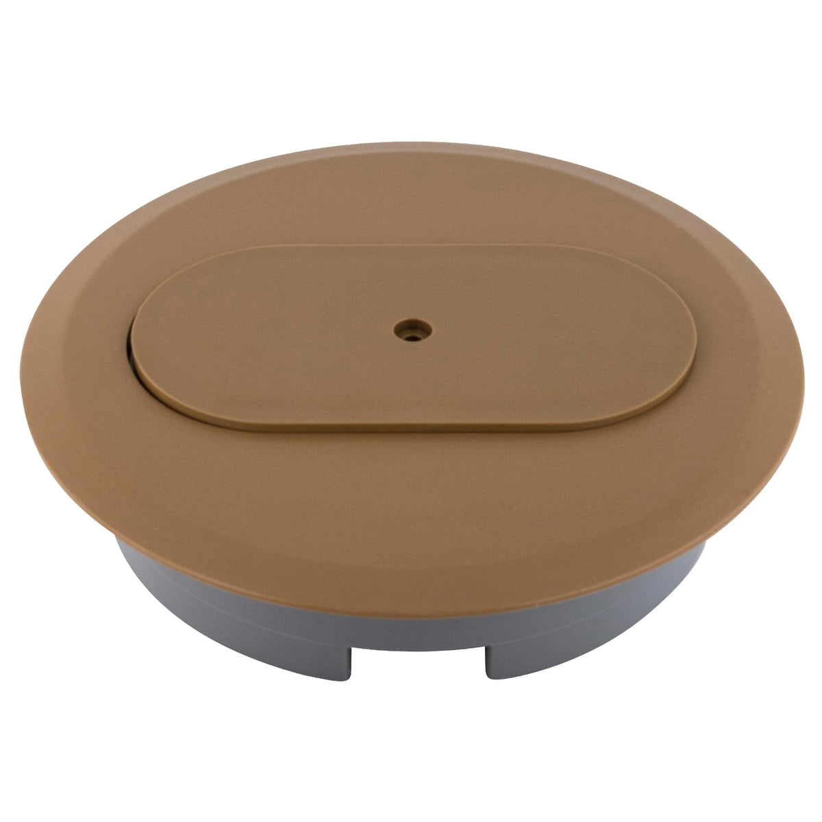 Carlon E97DSC Carmel cover top view for tile and carpet floor boxes