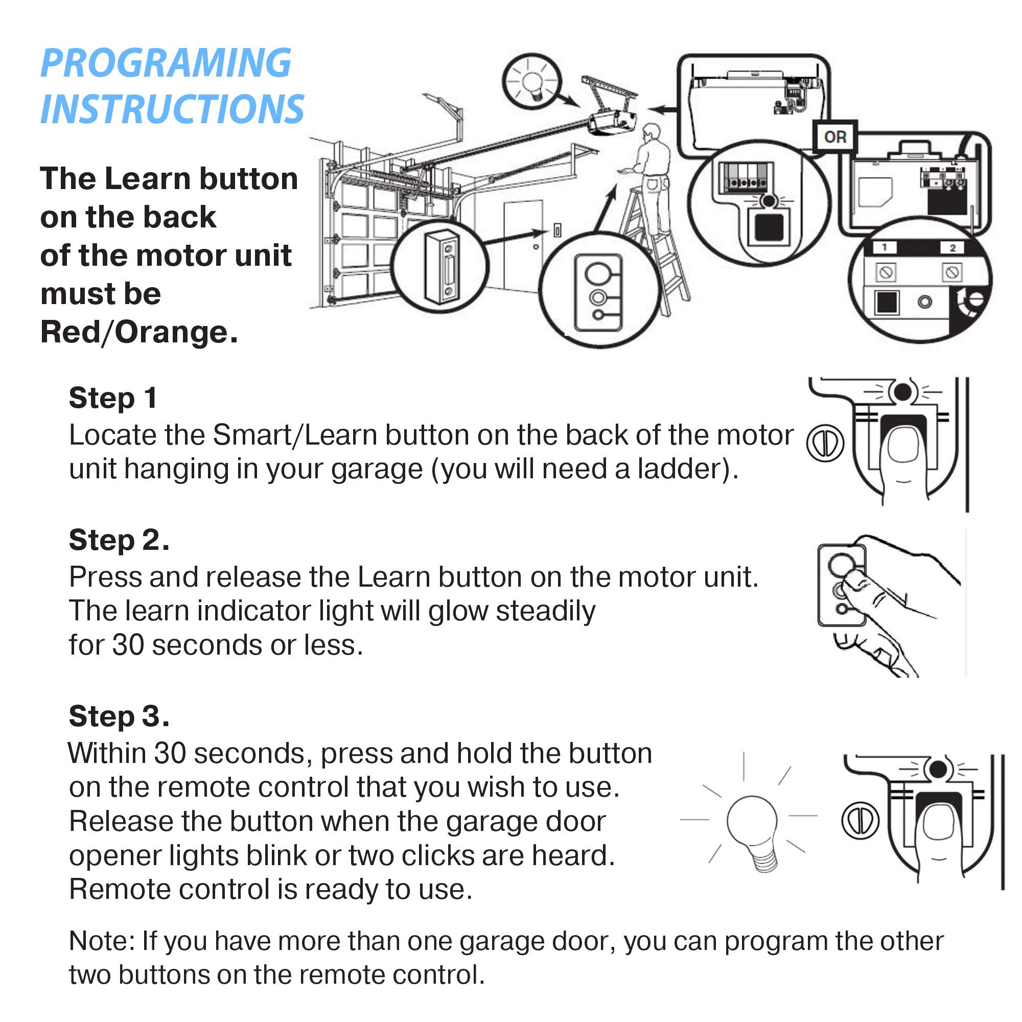 CARMATOR LiftMaster remote battery inside for immediate use.