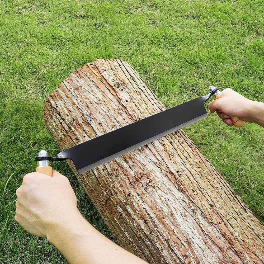 Carmyra draw knife with 8-inch straight blade for fast debarking and shaping wood