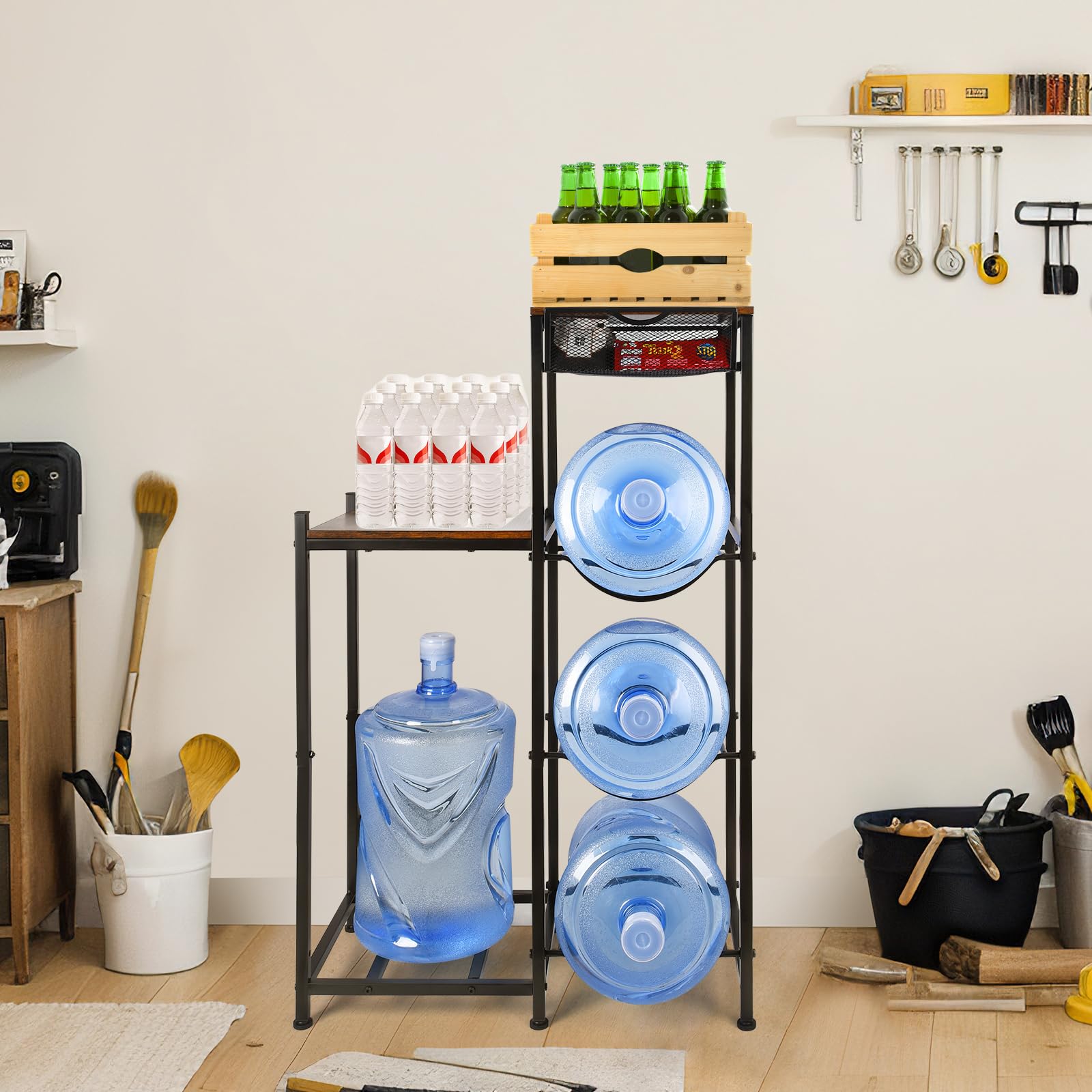 CAROD rack with adjustable legs prevents floor scratches and stays level