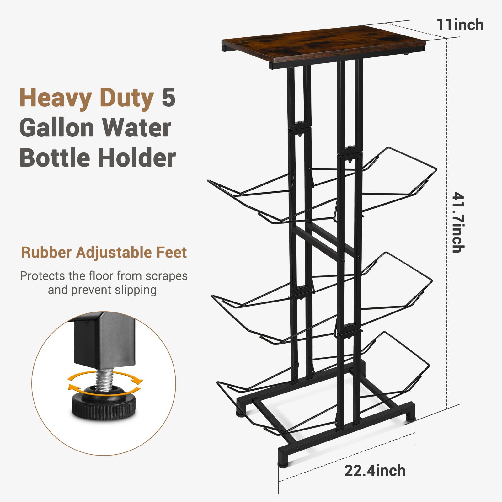 CAROD adjustable feet protect floors and help keep balance